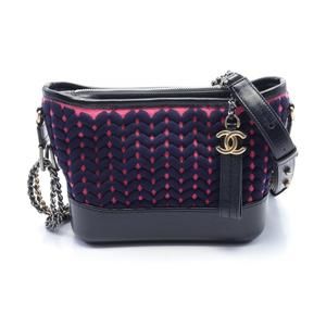 Chanel Gabriel de Chanel Small Knit Hobo Shoulder Bag Black Blue Pink